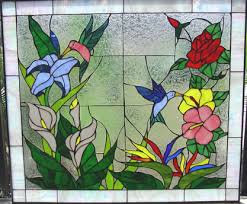 flower paradise leaded stained glass