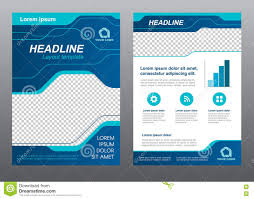 Layout Flyer Template Size A4 Cover Page Blue Line Art