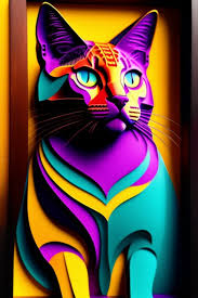 Cat Art Nouveau Digital Wall Art By