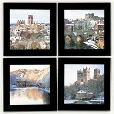 Set Of 4 Glass Coaters Durham Snow