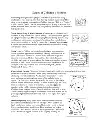 Stages Of Childrens Writing