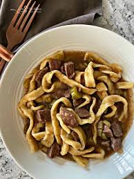 Pour the chicken broth and soup on top. Comforting Beef Noodles Egg Noodles And Tender Chunks Of Beef