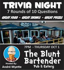 Read on for some hilarious trivia questions that will make your brain and your funny bone work overtime. Trivia Night Truro Buzz