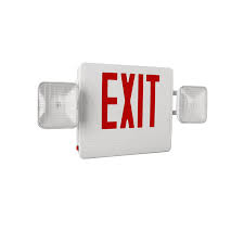 Standard Led Exit Sign Emergency Light Combo Battery Backup Red Letters White Housing Single Double Face Lights Fantastic Pro