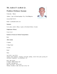 All seaman resume samples have been written by expert recruiters. Ordinary Seaman Resume Examples Yorte