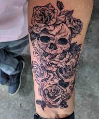 80 cool skull and rose tattoo ideas