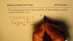 find cost if selling and percent