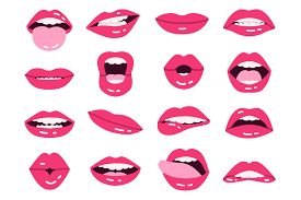 smile cartoon lips beautiful pink lips