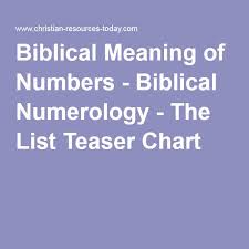 Biblical Meaning Of Numbers Biblical Numerology The List