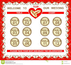 Wedding Frame Seating Plan Table Chart Stock Vector