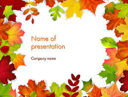 Fall Leaves Border Frame Powerpoint Template Backgrounds