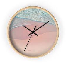 Pink Beach Wall Clock Wall Clocks