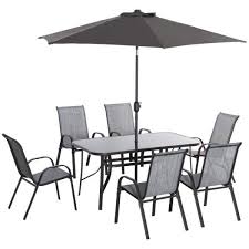 Outsunny 8 Piece Metal Outdoor Dining