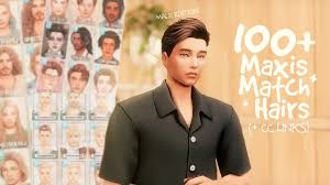 100 maxis match male hairs cc links