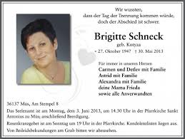 Brigitte Schneck | Trauerportal Rhön