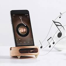 mate2go wood phone stand acoustic