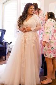Long lace sleeves are the one thing i really wanted seven years ago when i got married. Appliques Lace Tulle Long Sleeves Plus Size Wedding Dresses Okeydress