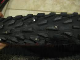 studded bicycle tires and chains make
