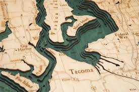 Puget Sound Washington Wood Map