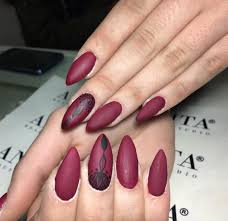 for matte burgundy nails trending in 2024