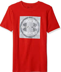 Details About Under Armour Ua Boys Visualogo T Shirt Youth Red Grey 1305226 Ysm Or Ylg