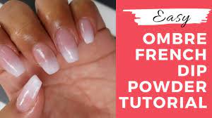 ombre french dip powder nail tutorial
