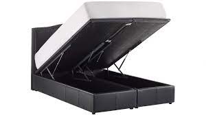 aria gaslift leather black bed base