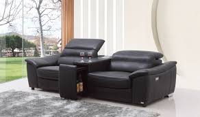 black italian leather recliner sofa