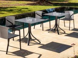 Push Drop Leaf Steel Garden Table And