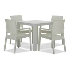Landon Outdoor Dining Set In White 1 4