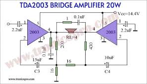 tda2003 bridge lifier 20w circuit
