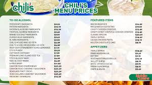 chili s menu s free food drink