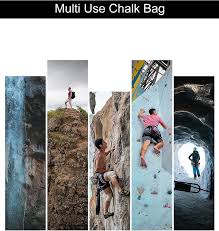rock climbing chalk bag with belt and
