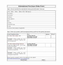 Purchase Order Template Microsoft Word Best Of International