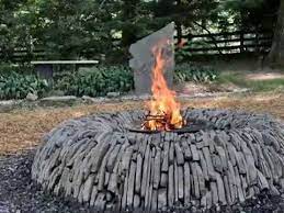 Dry Stone Fire Pit Vertical Stacked