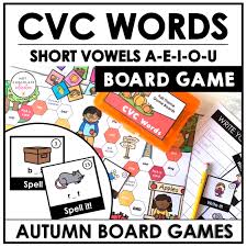 fall cvc word fluency roll read board