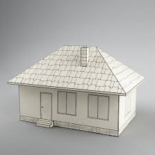 Paper House Low Poly 3d Model