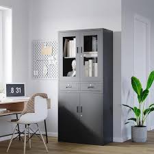 4 Tier Black Storage Cabinet