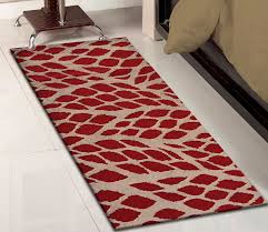 red abstract polyester floor runner