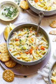 Creamy Chicken Noodle Soup gambar png