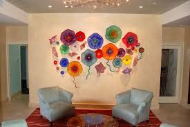 Art Glass Flowers Blown Glass Wall