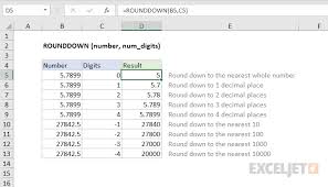 How To Use The Excel Rounddown Function Exceljet