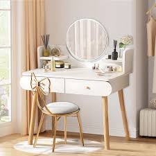 hurber vanity table set with mirror