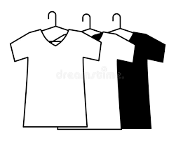 Clothing clothes clipart black and white clip art for lamination. T Shirts On Hangers Clothes Cartoon In Black And White Stock Vector Illustration Of Mockup Cloth 141340244