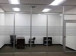 Frosted Glass Vinyl Partition In Office