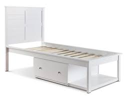 maine white wooden storage bed frame