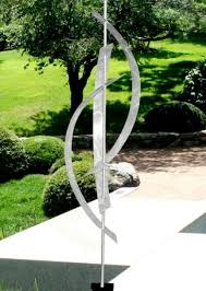 Large Silver Metal Sculpture Abstract