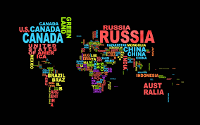 colorful world map showing