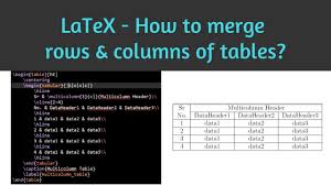 How To Merge Rows And Columns Of Tables In Latex Learn Latex 06