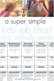 a super simple kid s job chart that